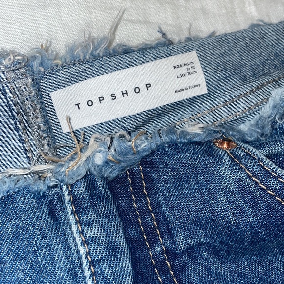 Raw Waist Band Flare Mid Blue Jeans - Picture 3 of 9